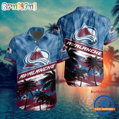 NHL Colorado Avalanche Special Palm Tree Hawaiian Button Shirt