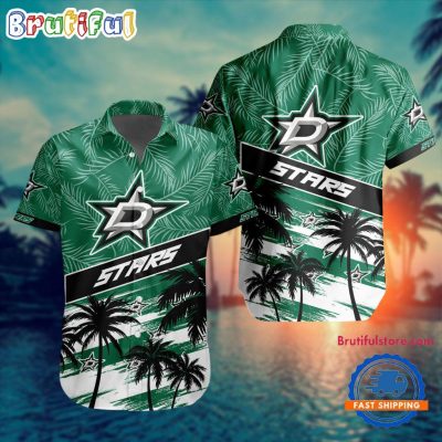 NHL Dallas Stars Special Palm Tree Hawaiian Button Shirt