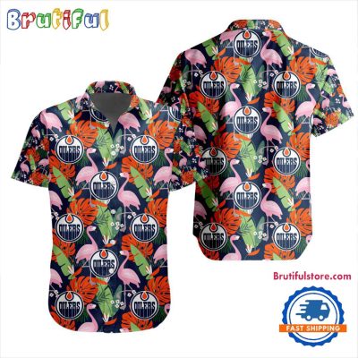 NHL Edmonton Oilers Special Flamingo Hawaiian Design Button Shirt