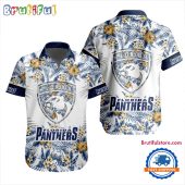 NHL Florida Panthers Special Flower Tropical Design Hawaiian Button Shirt