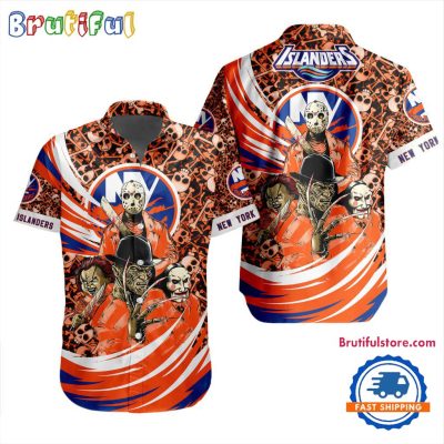 NHL New York Islanders Special Movies Character Halloween Design Hawaiian Button Shirt