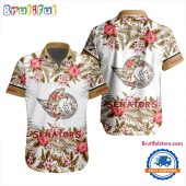NHL Ottawa Senators Special Flower Tropical Design Hawaiian Button Shirt