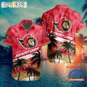 NHL Ottawa Senators Special Palm Tree Hawaiian Button Shirt