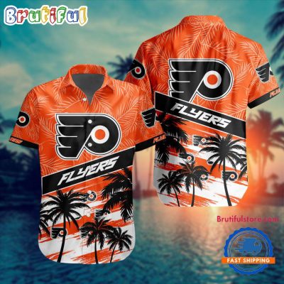 NHL Philadelphia Flyers Special Palm Tree Hawaiian Button Shirt