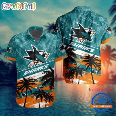 NHL San Jose Sharks Special Palm Tree Hawaiian Button Shirt