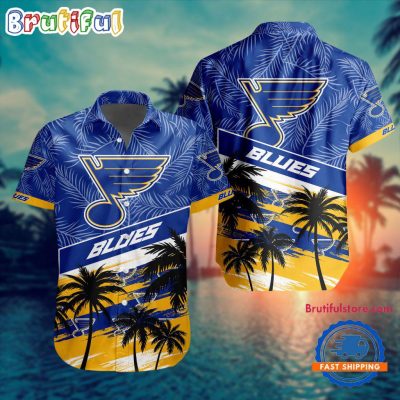 NHL St. Louis Blues Special Palm Tree Hawaiian Button Shirt
