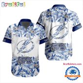 NHL Tampa Bay Lightning Special Flower Tropical Design Hawaiian Button Shirt