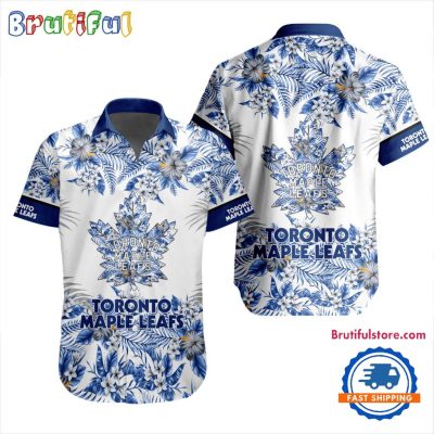 NHL Toronto Maple Leafs Special Flower Tropical Design Hawaiian Button Shirt NHL Toronto Maple Leafs Special Flower Tropical Design Hawaiian Button Shirt