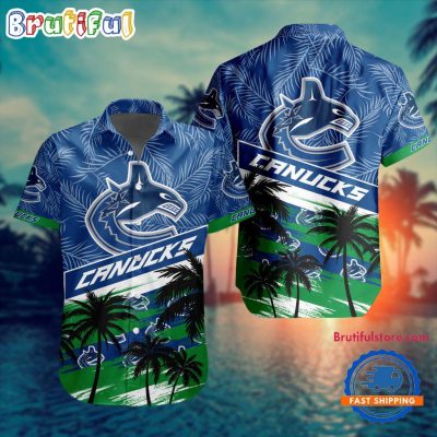 NHL Vancouver Canucks Special Palm Tree Hawaiian Button Shirt