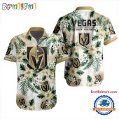 NHL Vegas Golden Knights Hockey Tropical Flower Hawaiian Design Button Shirt
