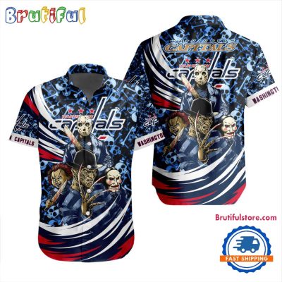 NHL Washington Capitals Special Movies Character Halloween Design Hawaiian Button Shirt