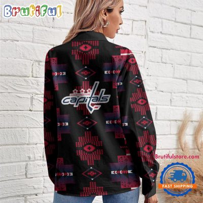 NHL Washington Capitals Special Native American Women's Casual Shirt, Hockey Women's Casual Shirt