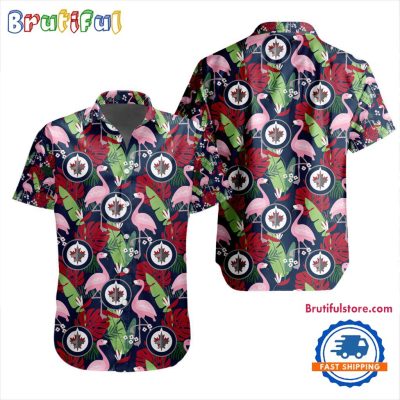 NHL Winnipeg Jets Special Flamingo Hawaiian Design Button Shirt