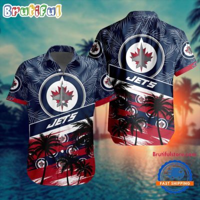 NHL Winnipeg Jets Special Palm Tree Hawaiian Button Shirt