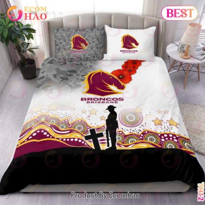 NRL Brisbane Broncos Specialized Design With Anzac Day Bedding Set
