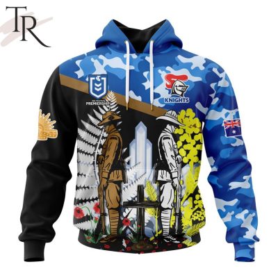 NRL Newcastle Knights Personalized ANZAC Day Design Hoodie NRL Newcastle Knights Personalized ANZAC Day Design Hoodie