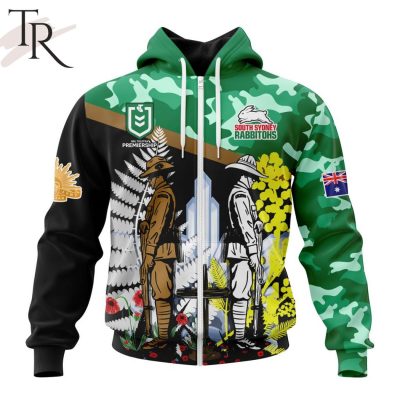 NRL South Sydney Rabbitohs Personalized ANZAC Day Design Hoodie