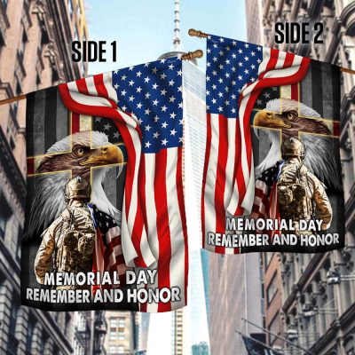 Memorial Day Remember And Honor, U.S. Veteran American Eagle Flag TPT730F - Flagwix