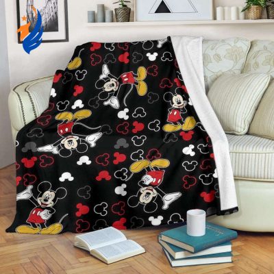 Pattern Mickey Fleece Blanket For Disney Lover - Blanket Home Decor Gift
