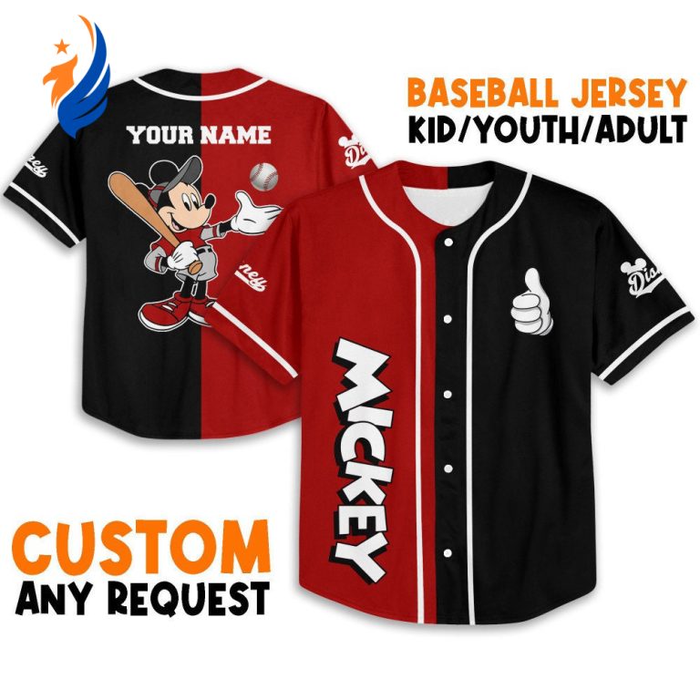 Personalize Disney Mickey Jersey: Cute Gifts & Best Birthday Gift for Fans - Disney Baseball Jersey Sports