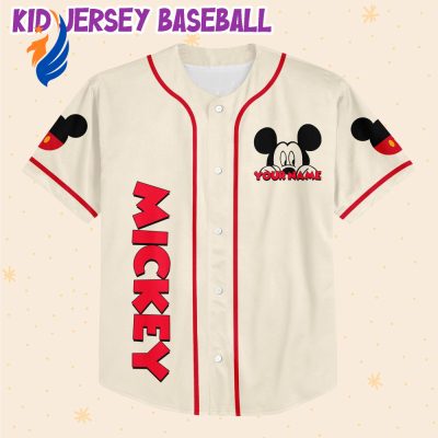Custom Disney Baseball Shirts for Kids Youth & Adults - Personalized Mickey Cute Baseball Jersey