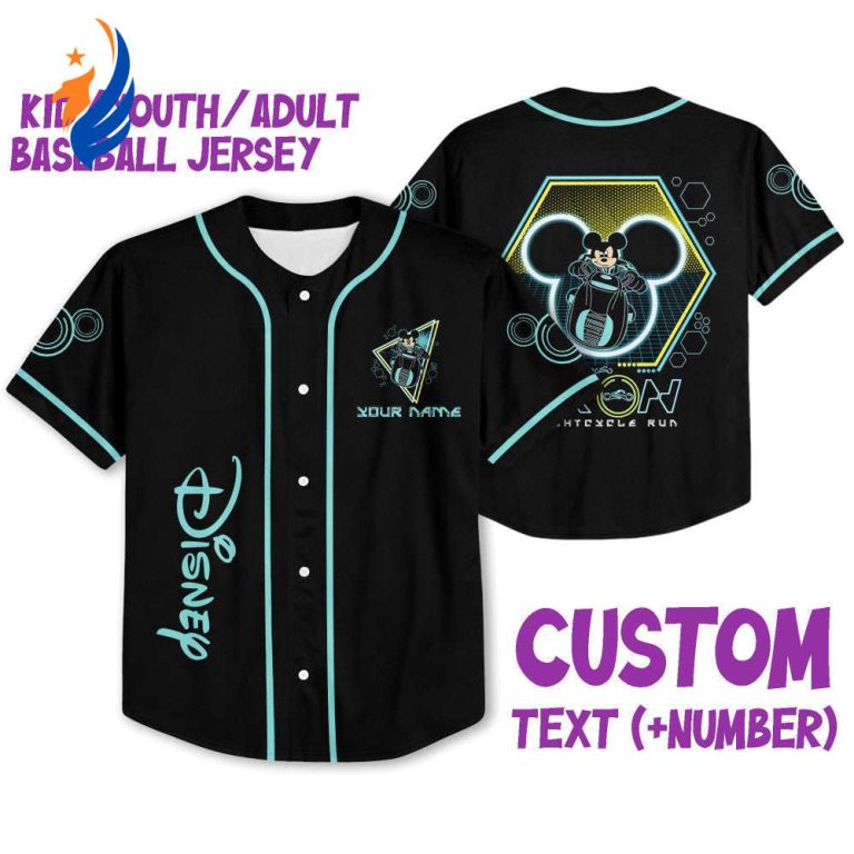 Personalize Mickey Tron Jersey - Disney Baseball Sports Gift for Fans - Best Birthday Gift
