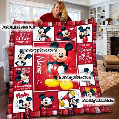 Personalized Disney Mickey Mouse Soft Fleece Blanket - Blanket Home Decor Gift