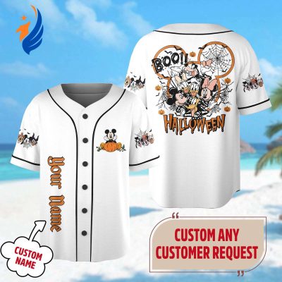 Spooky Personalized Halloween Baseball Jersey - Mickey and Friends Team Shirt - Hocus Pocus Sport Jersey