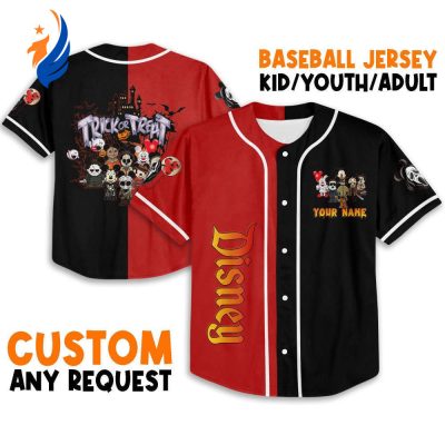 Spooky Personalized Horror Disney Mickey Mouse Costume: Scary & Cute Gifts for Fans! Disney Baseball Jersey Sports