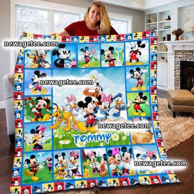Personalized Mickey Mouse And Friends Fleece Blanket - Blanket Home Decor Gift