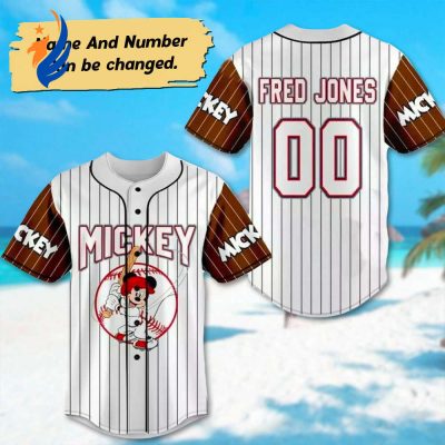 Custom Mickey Mouse Baseball Jersey - Personalized Name Magic Kingdom Shirt Perfect Gift for Sports Enthusiasts