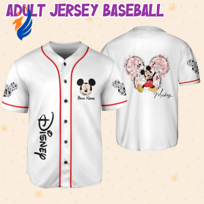 Custom Mickey Mouse Love Music Baseball Jersey Shirt - Personalized Unique Design