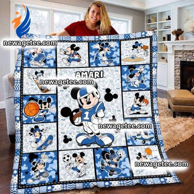 Personalized Mickey Mouse Sport Fleece Baby Blanket - Blanket Home Decor Gift
