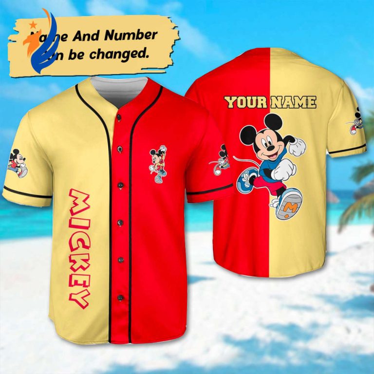 Custom Mickey Sport Run Baseball Jersey - Personalized Team Shirt for Kids & Adults Magic Kingdom Gift
