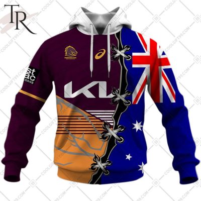 Personalized NRL Brisbane Broncos Home Jersey Mix Flag Hoodie Personalized NRL Brisbane Broncos Home Jersey Mix Flag Hoodie