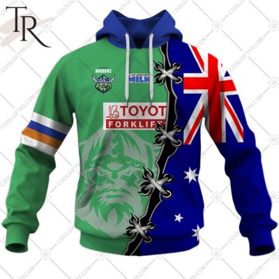 Personalized NRL Canberra Raiders Home Jersey Mix Flag Hoodie Personalized NRL Canberra Raiders Home Jersey Mix Flag Hoodie