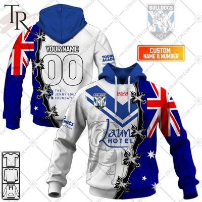 Personalized NRL Canterbury Bankstown Bulldogs Home Jersey Mix Flag Hoodie Personalized NRL Canterbury Bankstown Bulldogs Home Jersey Mix Flag Hoodie
