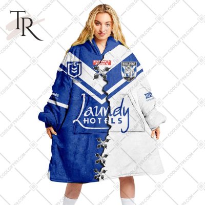 Personalized NRL Canterbury Bankstown Bulldogs Mix V2 Jersey Oodie, Flanket, Blanket Hoodie, Snuggie