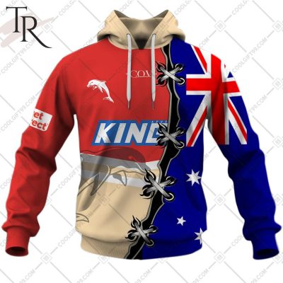 Personalized NRL Dolphins Home Jersey Mix Flag Hoodie Personalized NRL Dolphins Home Jersey Mix Flag Hoodie