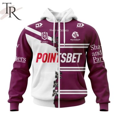 Personalized NRL Manly Warringah Sea Eagles Home Mix Away Kits Hoodie