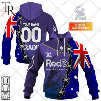 Personalized NRL Melbourne Storm Home Jersey Mix Flag Hoodie Personalized NRL Melbourne Storm Home Jersey Mix Flag Hoodie