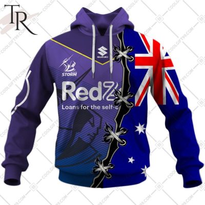 Personalized NRL Melbourne Storm Home Jersey Mix Flag Hoodie Personalized NRL Melbourne Storm Home Jersey Mix Flag Hoodie