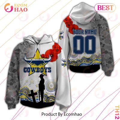 Personalized NRL North Queensland Cowboys Specialized Design With Anzac Day 3D Hoodie