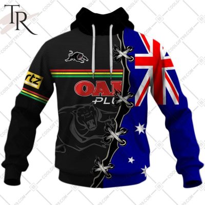 Personalized NRL Penrith Panthers Home Jersey Mix Flag Hoodie Personalized NRL Penrith Panthers Home Jersey Mix Flag Hoodie