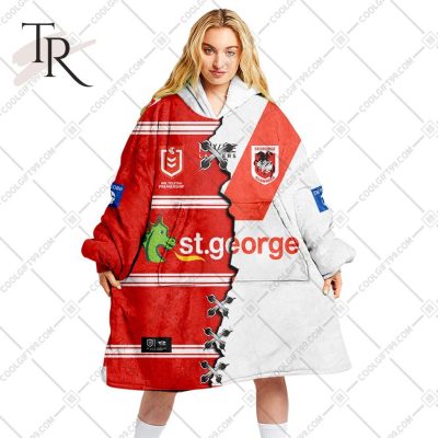 Personalized NRL St. George Illawarra Dragons Mix V2 Jersey Oodie, Flanket, Blanket Hoodie, Snuggie Personalized NRL St. George Illawarra Dragons Mix V2 Jersey Oodie, Flanket, Blanket Hoodie, Snuggie
