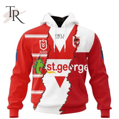 Personalized NRL St. George Illawarra Dragons Special Mix Jersey Hoodie 3D Personalized NRL St. George Illawarra Dragons Special Mix Jersey Hoodie 3D