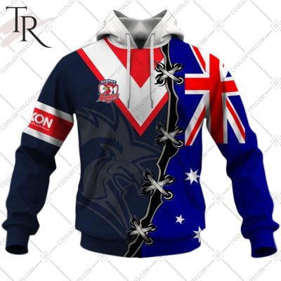 Personalized NRL Sydney Roosters Home Jersey Mix Flag Hoodie Personalized NRL Sydney Roosters Home Jersey Mix Flag Hoodie