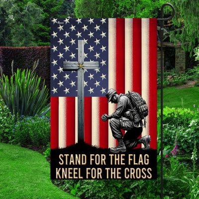 American Flag with Cross - Honor Veterans with Faith