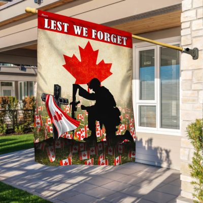 Remembrance Day Canadian Veteran Lest We Forget Flag MLN2011Fv1 - Flagwix