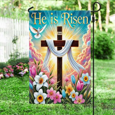 Easter Cross He Is Risen Flag MLN5332DNV - Flagwix